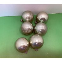 6 Vintage Shiny Brite Ornaments, Mint Green 2 1/4"" Dia, Silver Ornaments | Etsy (US)