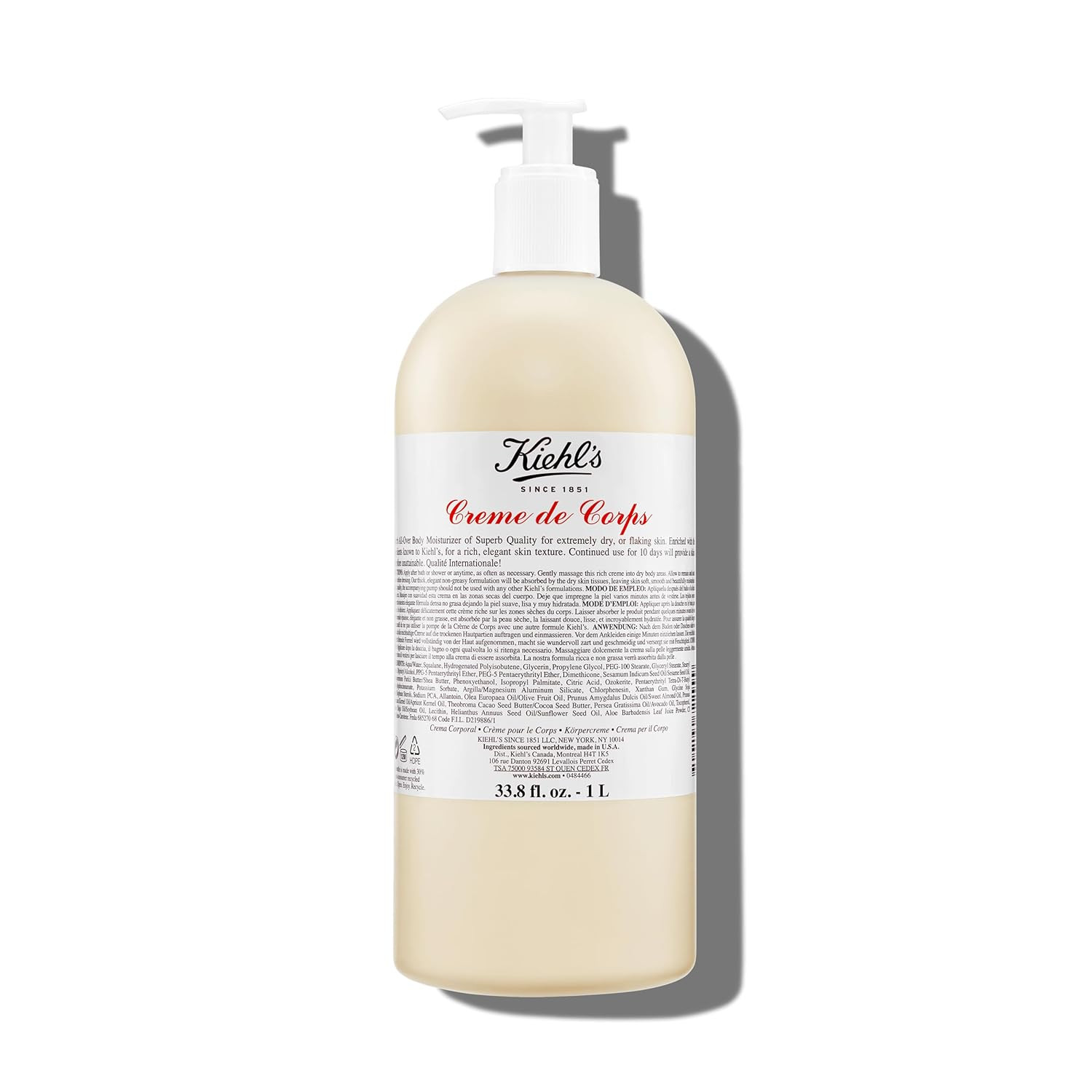 Kiehl's - Creme de Corps Body Lotion, with Cocoa Butter, Fast Hydration | Amazon (US)