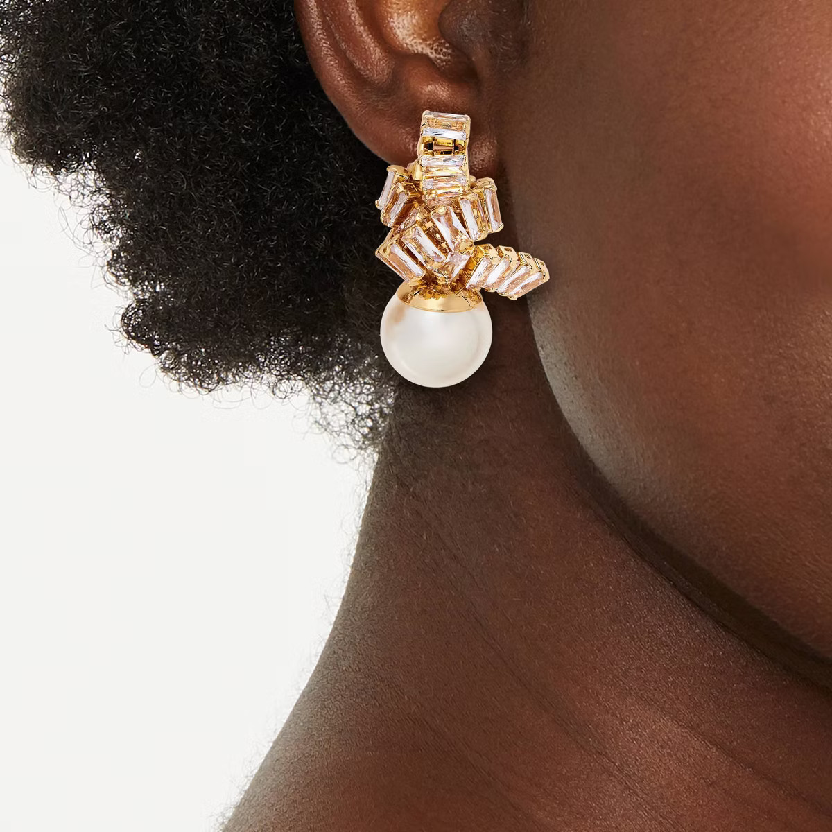 Pearl and Crystal Knot Earrings - A New Day™ Gold/Pearl | Target