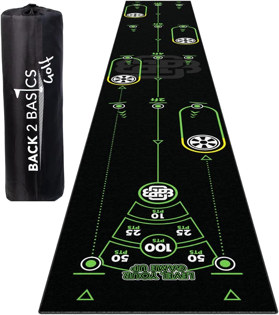 Back 2 Basics Golf | Play-Off Putting Mat | 10 ft | Mimics Real Putting Green | Packed with Drill... | Amazon (US)