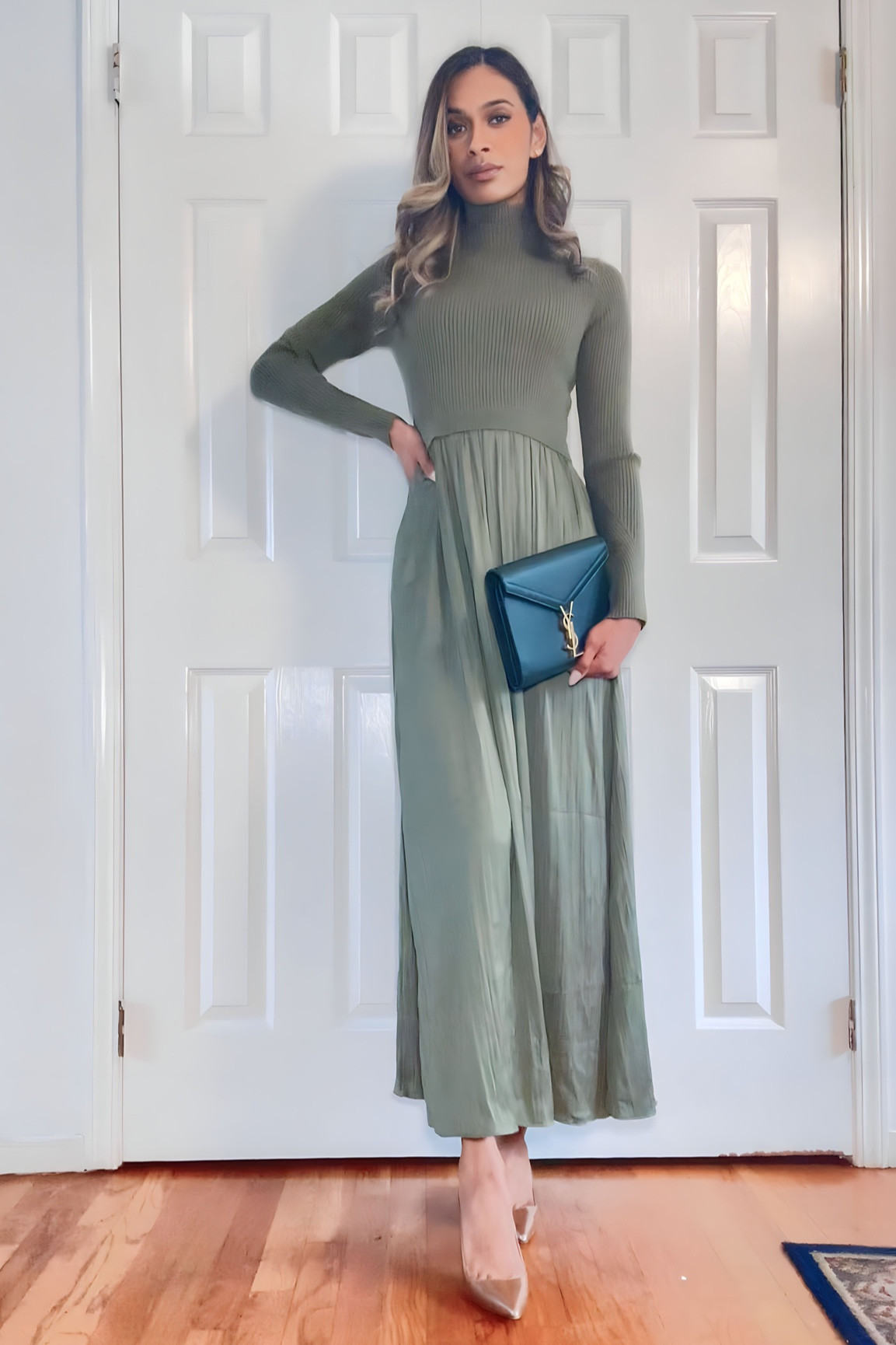 green maxi wedding guest dress ZAPAKA Women Sage Green Long Wedding Guest Dress A-Line Halter Print Floral Formal Dress, Sage / US16W