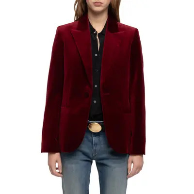 Zadig & Voltaire Vavy Velvet Blazer in Cherry at Nordstrom, Size 42 | Nordstrom