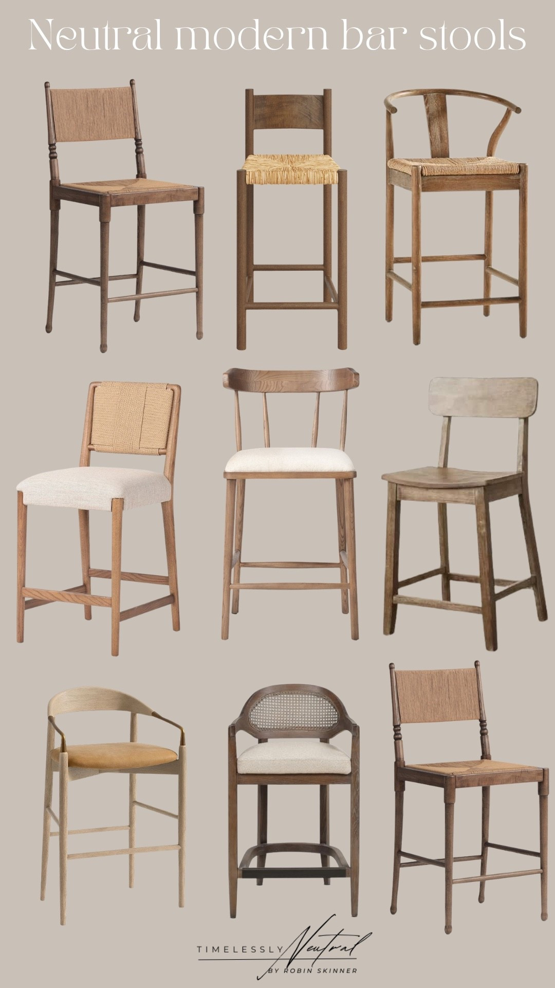 A few of my favorite neutral barstools 🤎 I’ve linked all of these for you below 👇