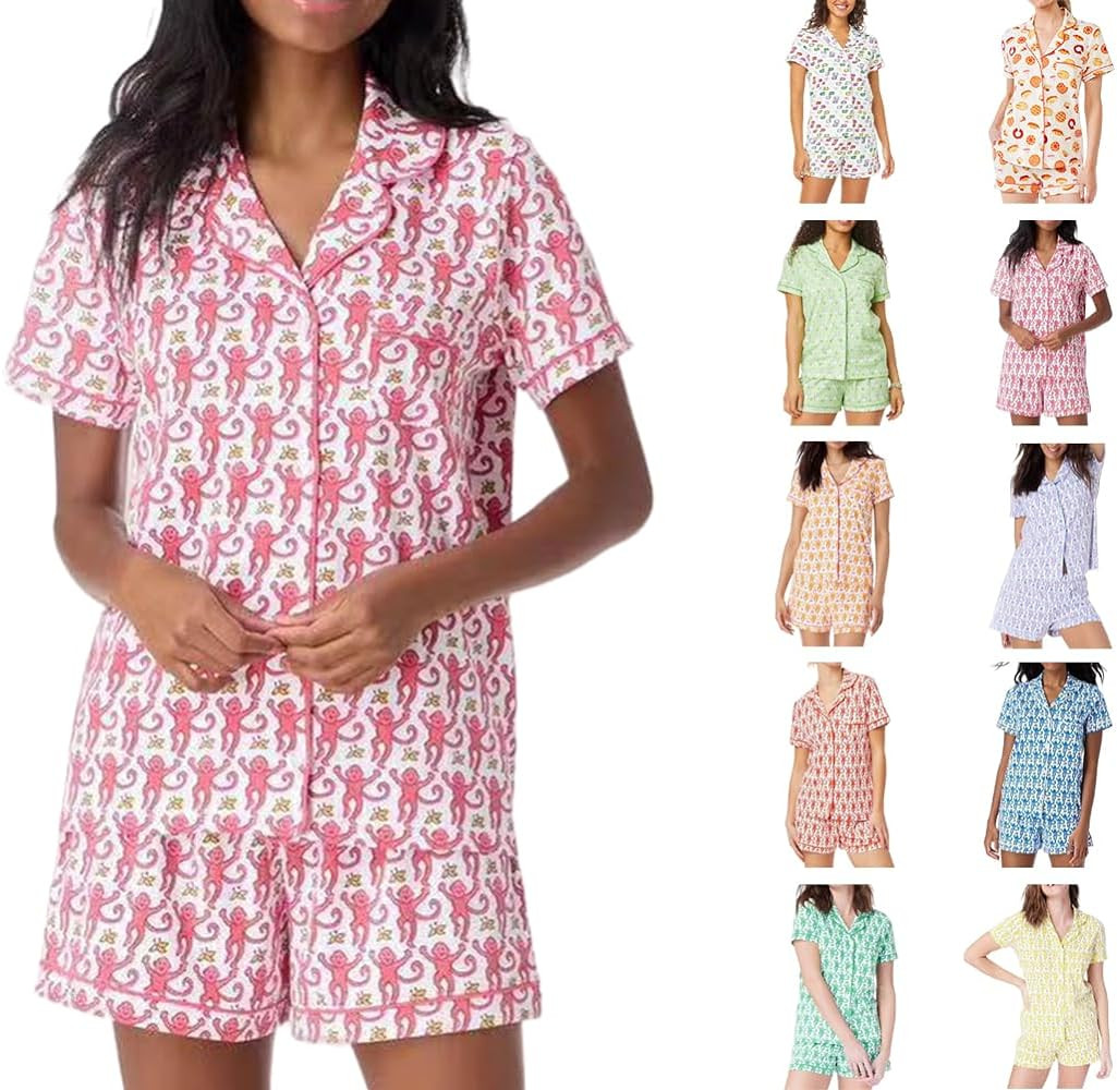 Litex Preppy Pajamas, Monkey Pajamas, Monkey Pajamas for Women, Preppy Monkey Pajamas, Roller Rab... | Amazon (US)