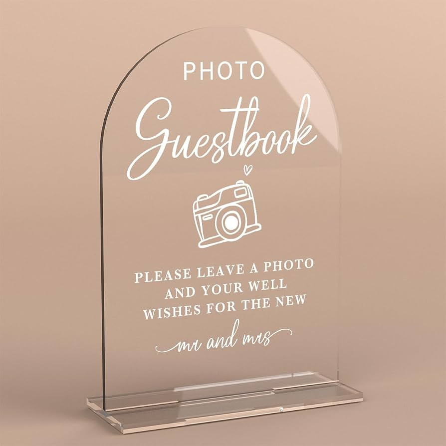Acrylic Wedding Sign Photo Guestbook Sign for Wedding Wedding Signs for Ceremony Modern Calligrap... | Amazon (US)