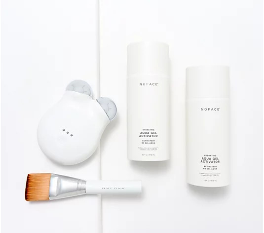 NuFACE Mini+ Facial Toning Device with Aqua Gel Duo & Brush - QVC.com | QVC