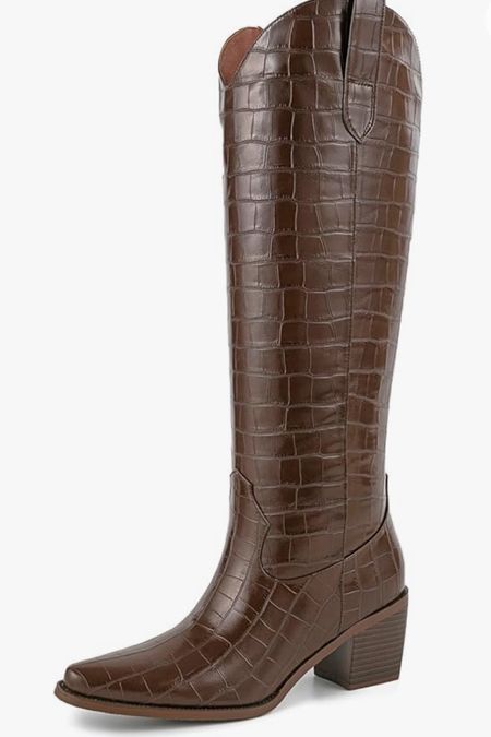 Amazon shoe finds - Brown croc  cowgirl boots. 

#LTKMostLoved #LTKshoecrush #LTKfindsunder50