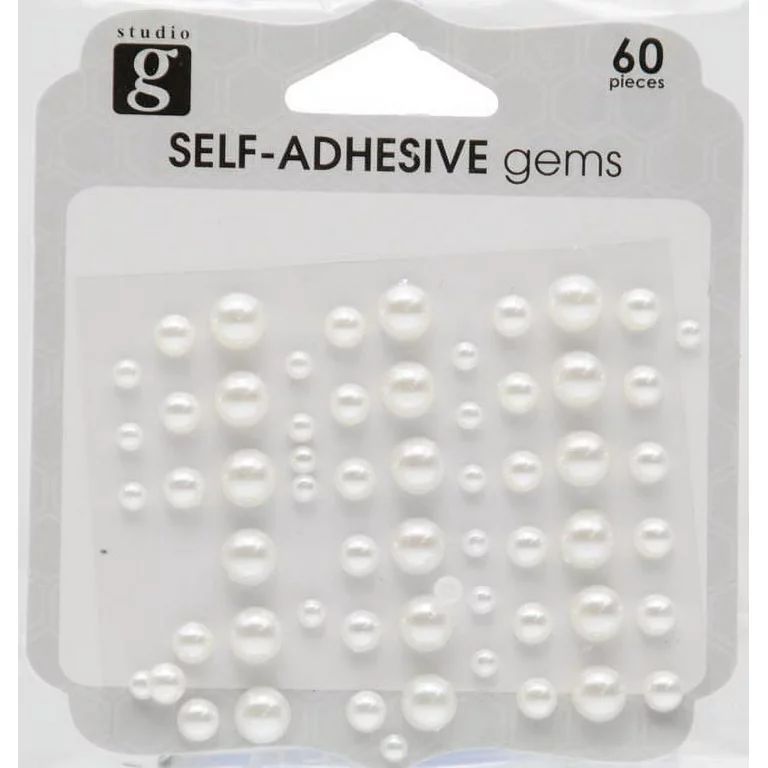 Studio G White Adhesive Pearls, 60 Count- Art and Craft Scrapbooking Embellishments | Walmart (US)