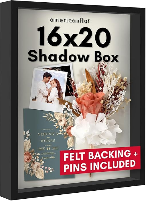 Americanflat 16x20 Shadow Box Frame with Polished Plexiglass - Silhouette Collection - Large Shad... | Amazon (US)