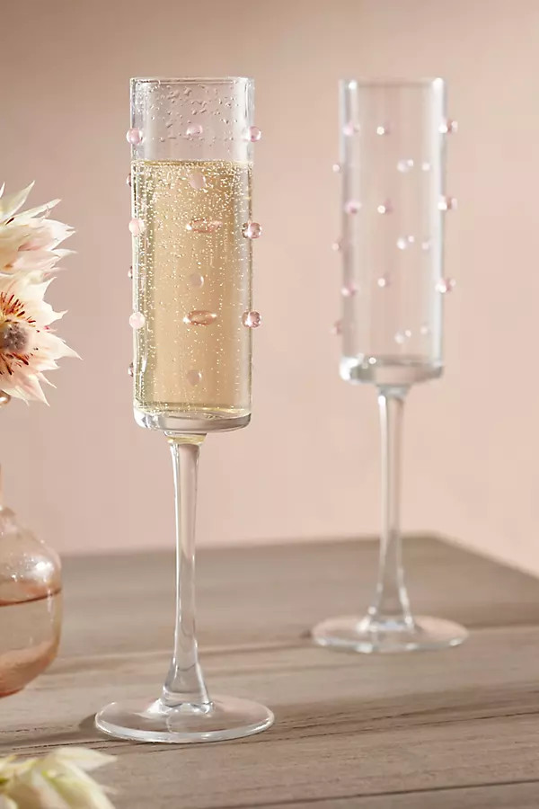 Pink Confetti Flutes, Set of 2 | Anthropologie (US)