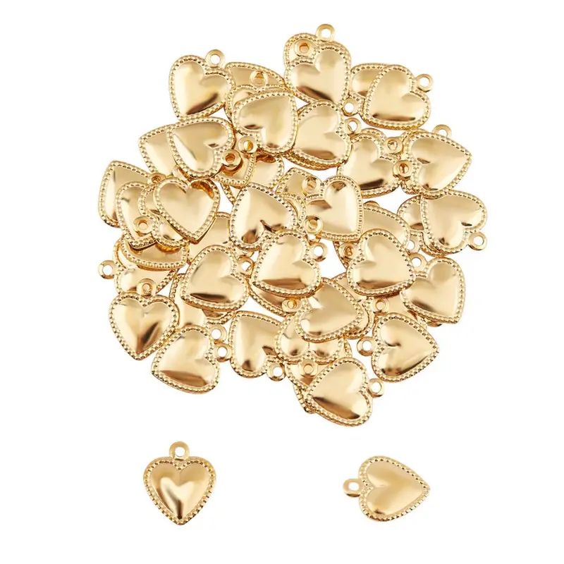 Golden Puffy Heart Charms 304 Stainless Steel Pendants Small - Temu | Temu Affiliate Program