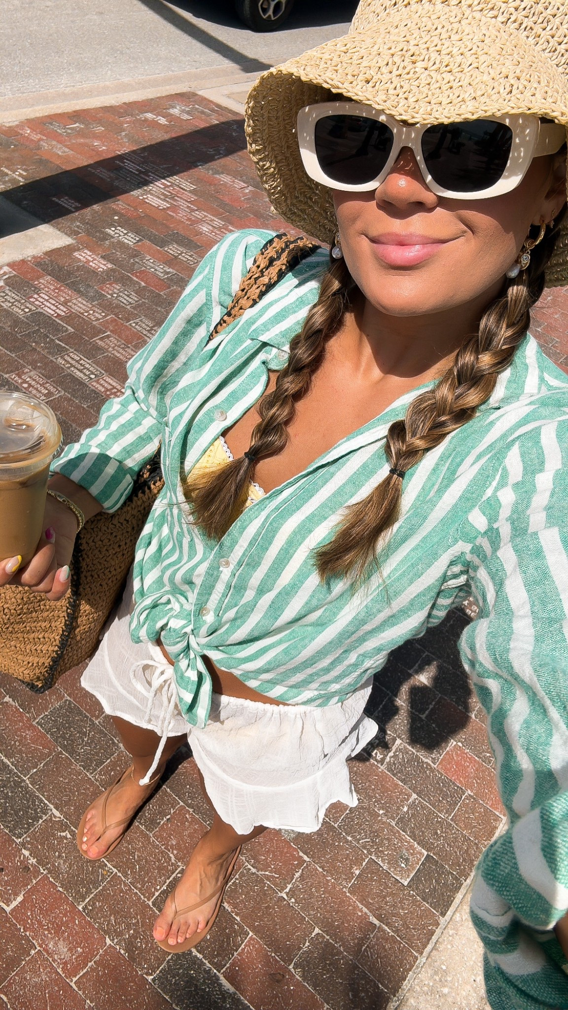 Beach outfit /coverup outfit
Small striped shirt
Small coverup shorts

Beach bag, bucket hat

#LTKSwim #LTKStyleTip #LTKSeasonal