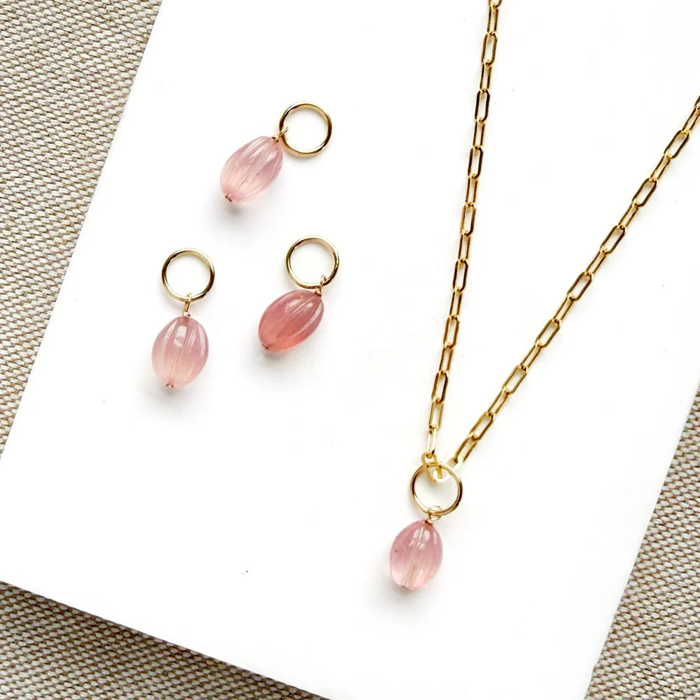 Carved Pink Chalcedony Bijou Charm | Sarah Cornwell Jewelry