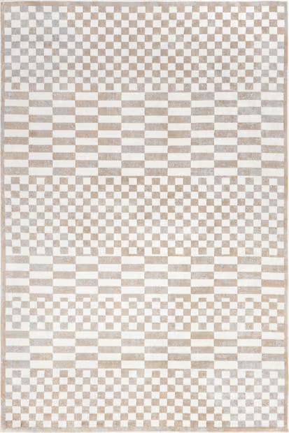 Beige Kallie Washable Tiled Area Rug | Rugs USA