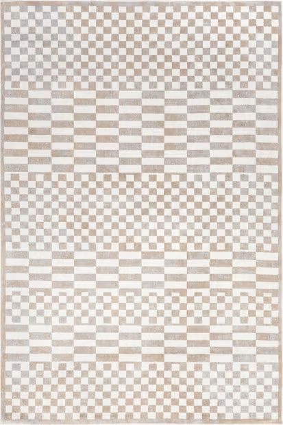 Beige Kallie Washable Tiled 8' x 10' Area Rug | Rugs USA