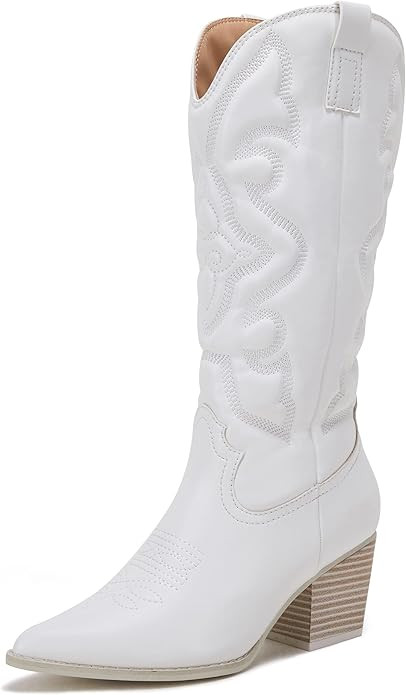 Women's Embroidered Pointed Toe Western Medieval Retro Cowboy Boots By VETASTE | Amazon (US)