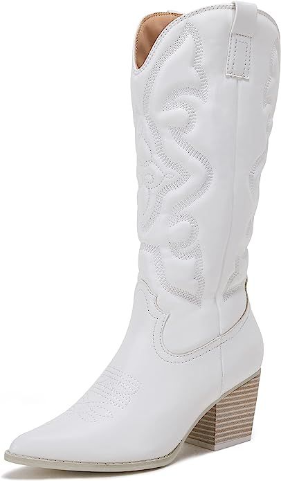 Women's Embroidered Pointed Toe Western Medieval Retro Cowboy Boots By VETASTE | Amazon (US)