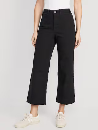 High-Waisted Crop Chino Wide-Leg Pants | Old Navy (US)