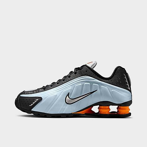 Nike Women's Shox R4 Casual Shoes in Blue Tint/Total Orange/Black Size: 9.5 | Finish Line (US)