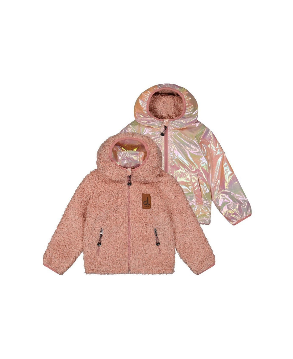 Deux par Deux Little and Big Girl 6-14 Reversible Mid-Season Jacket - Pink | Macy's