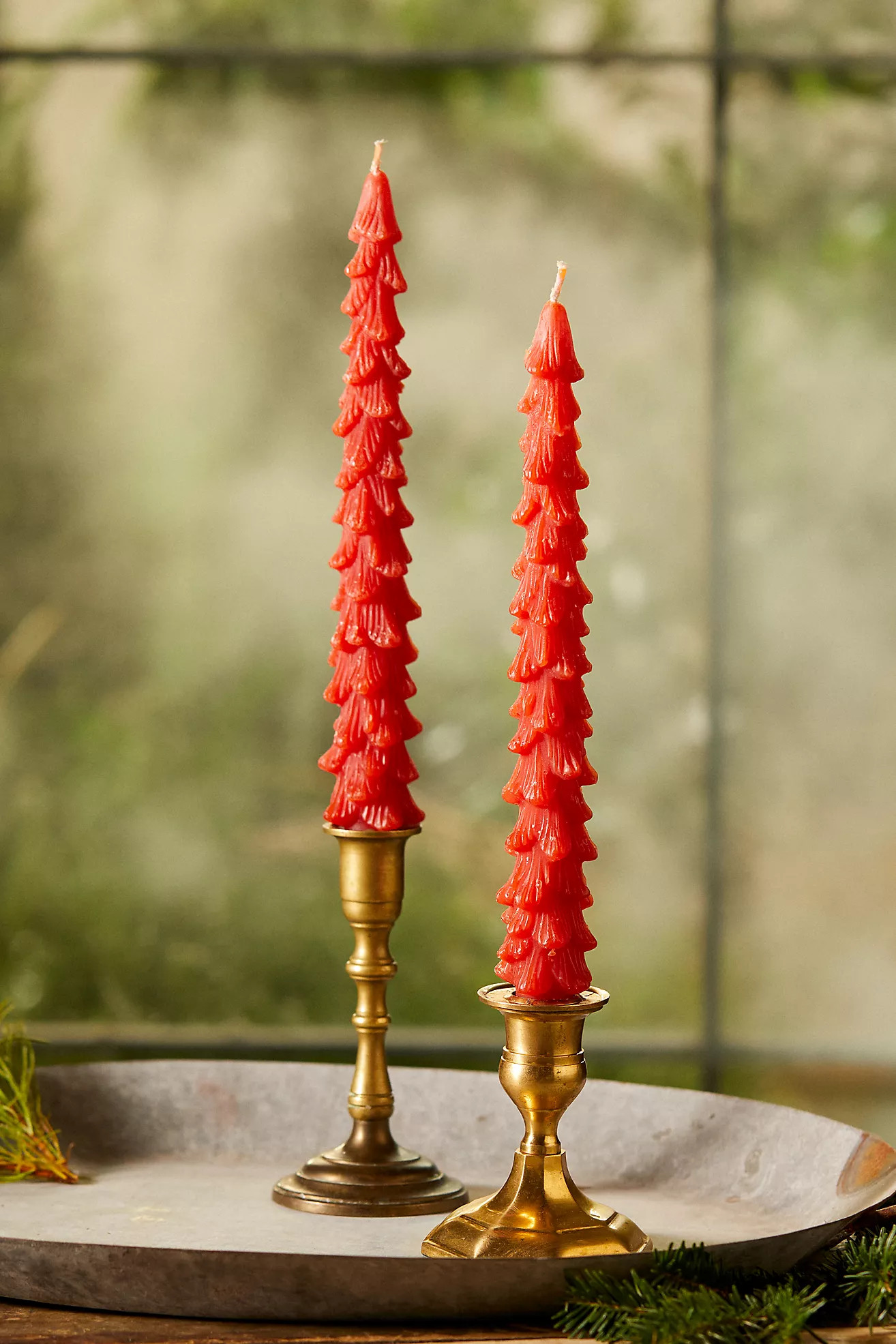 Tree Unscented Taper Candles, Set of 2 | Anthropologie (US)