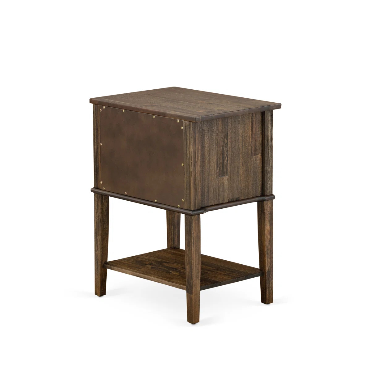 Valencia Nightstand - Rectangle Bedside Table with 2 Drawers for Bedroom, Distressed Jacobean | Wayfair North America