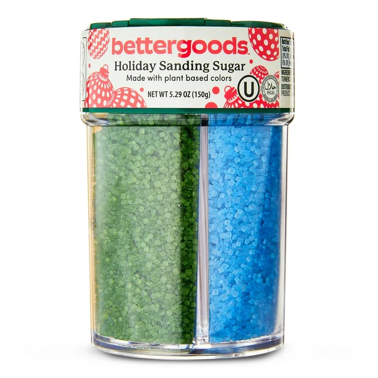 Bettergoods Holiday Sanding Sugar Sprinkles in Festive Colors, 5.29 oz | Walmart (US)