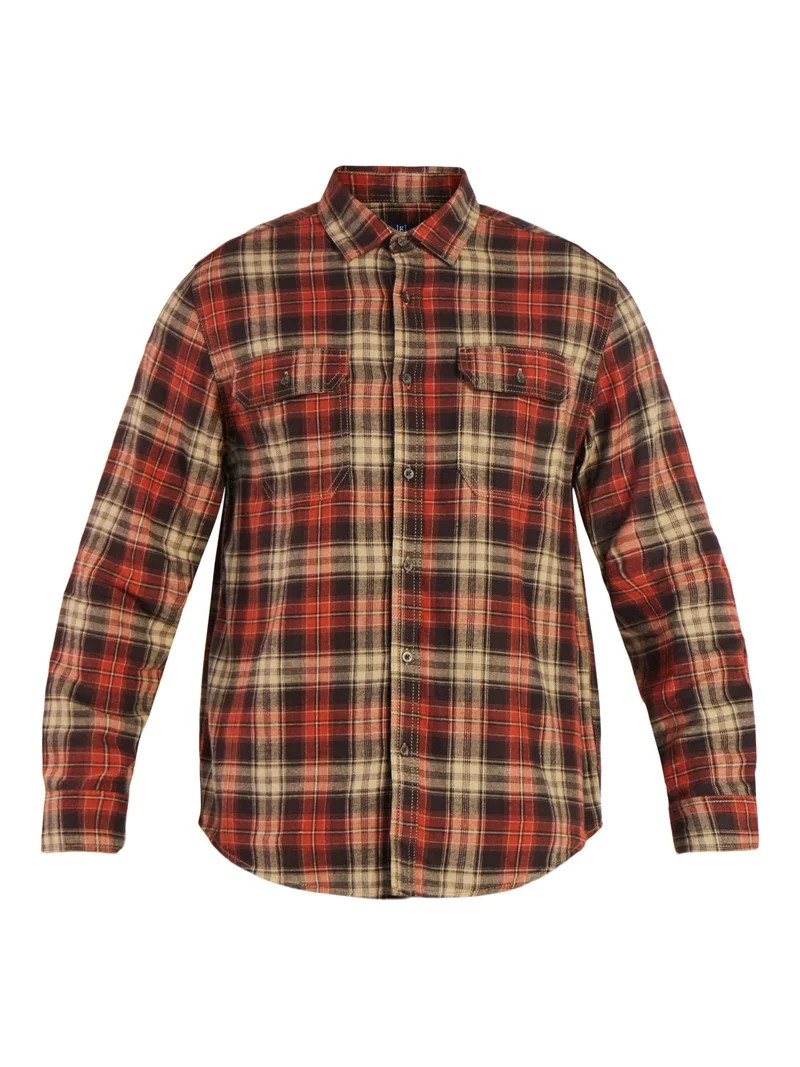 George Men's and Big Men's Double Pocket Flannel Shirt, Sizes XS-3XLT | Walmart (US)