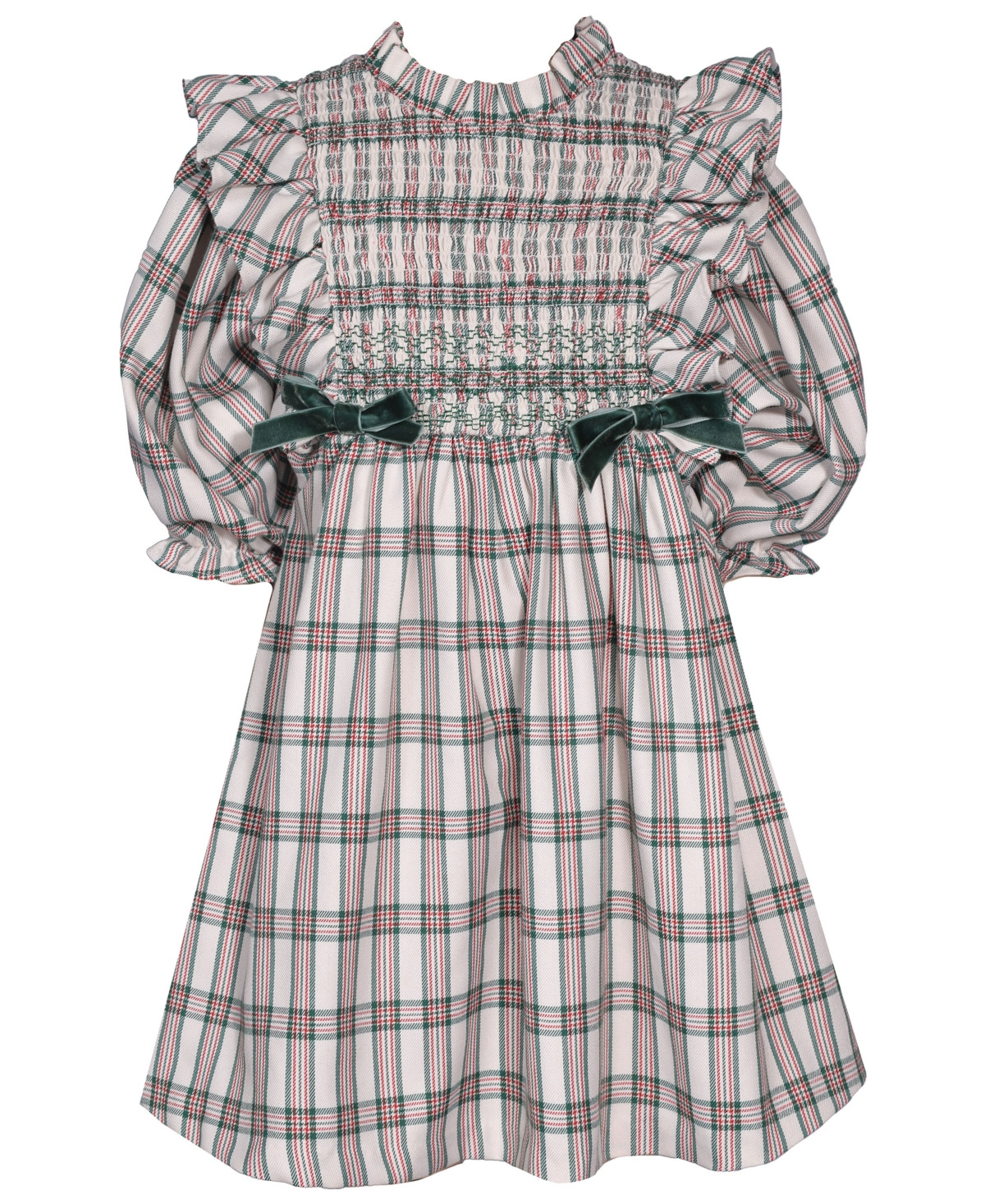 Bonnie Jean Toddler Girls Plaid Smocking Dress - Green | Macy's