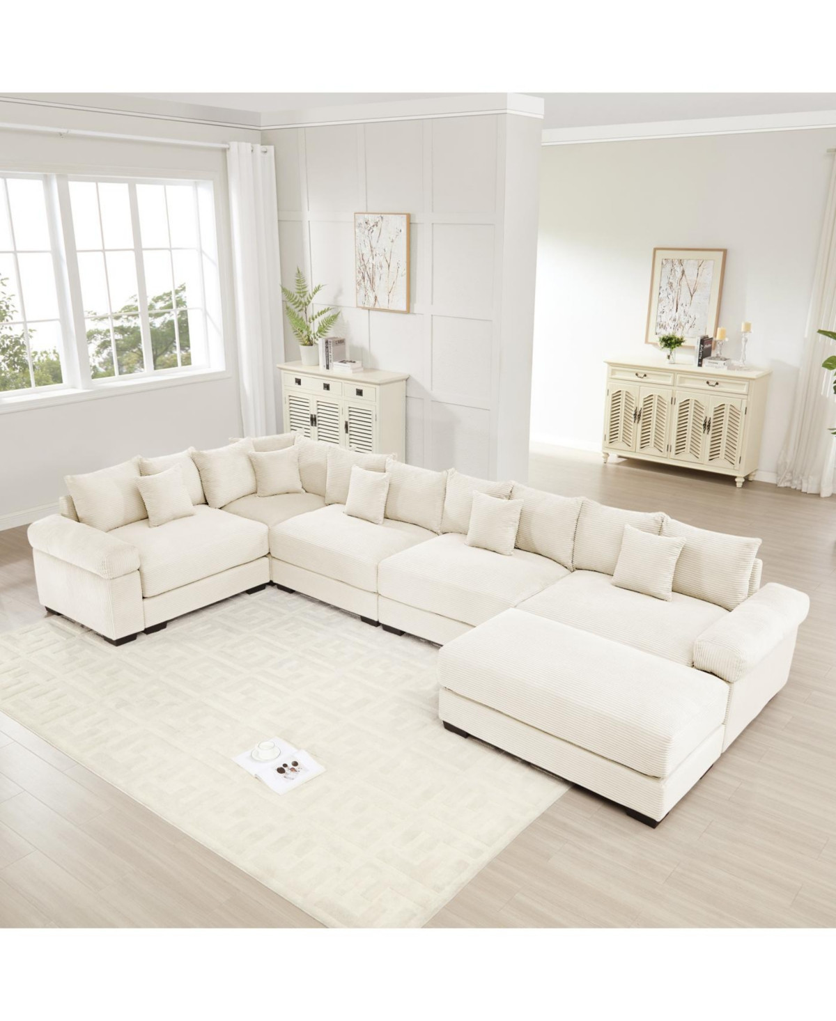 Streamdale Furniture Oversized Cloud Modular Sectional Couch - Cream | Macy's