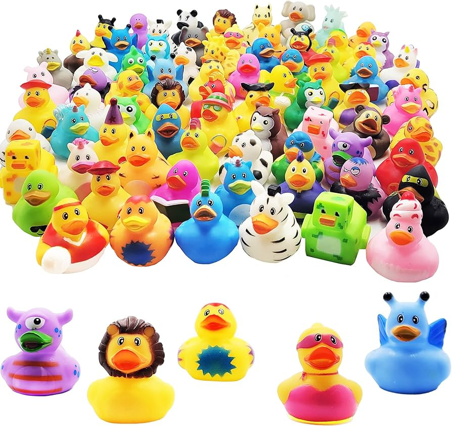 Assortment Rubber Duck Toy Duckies for Kids, Bath Birthday Gifts Baby Showers Classroom Incentive... | Amazon (US)