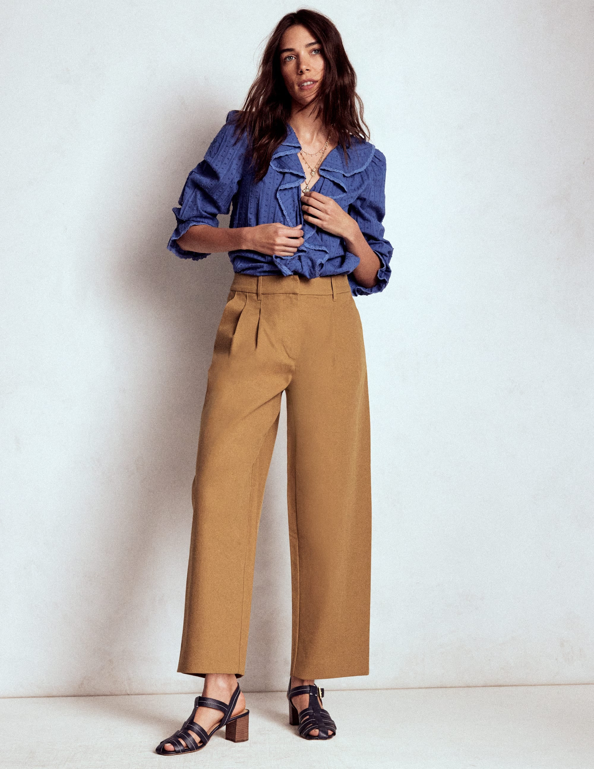 Bloomsbury Cotton Trousers-Camel | Boden UK