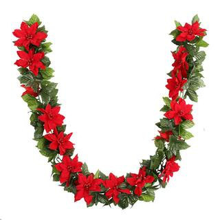 6Ft Red & Green Poinsettia Chain Garland by Ashland® | 6 ft | Michaels® | Michaels Stores
