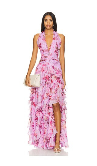 Floral Haze Stretch Tulle Maxi Dress in Violet | Revolve Clothing (Global)