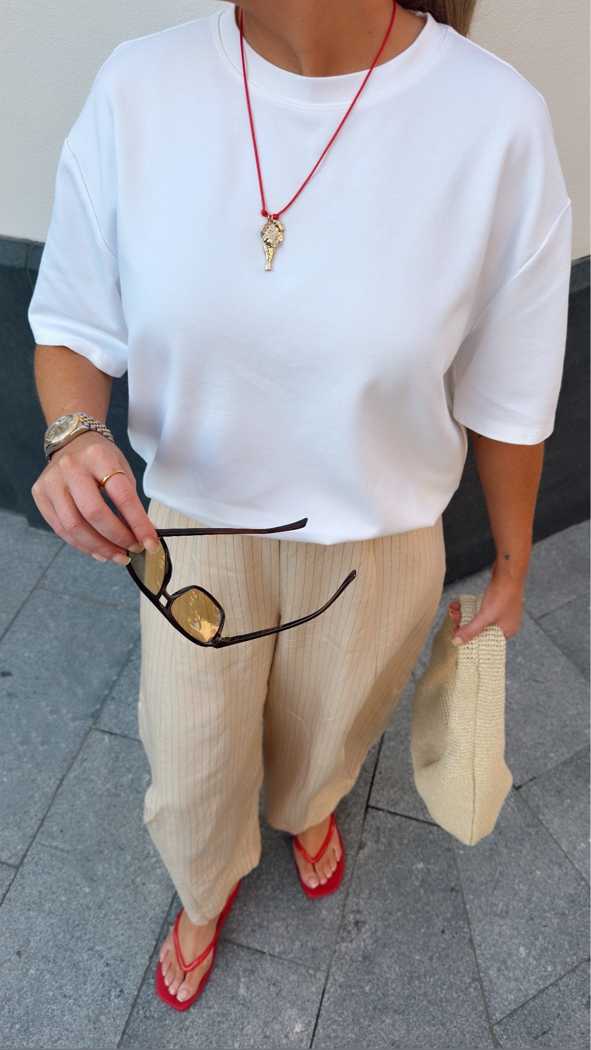Warm weather outfit for a casual dinner 
I wear small in the t-shirt & xs in the trousers

#LTKsummer #LTKsale #LTKstyletip