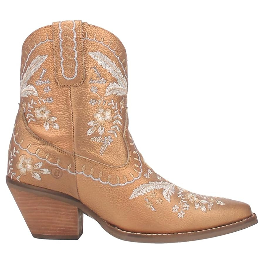 Dingo Women's Primrose Embroidered Floral Snip Toe Cowboy Booties Fashion Boot | Amazon (US)