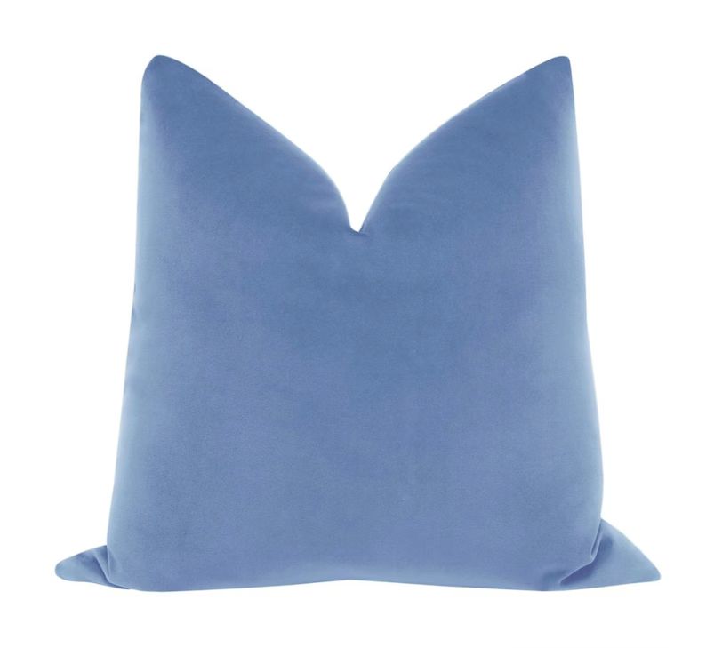 BACKORDER Signature Velvet // Periwinkle Pillow COVER ONLY | blue velvet pillow | light blue thro... | Etsy (US)