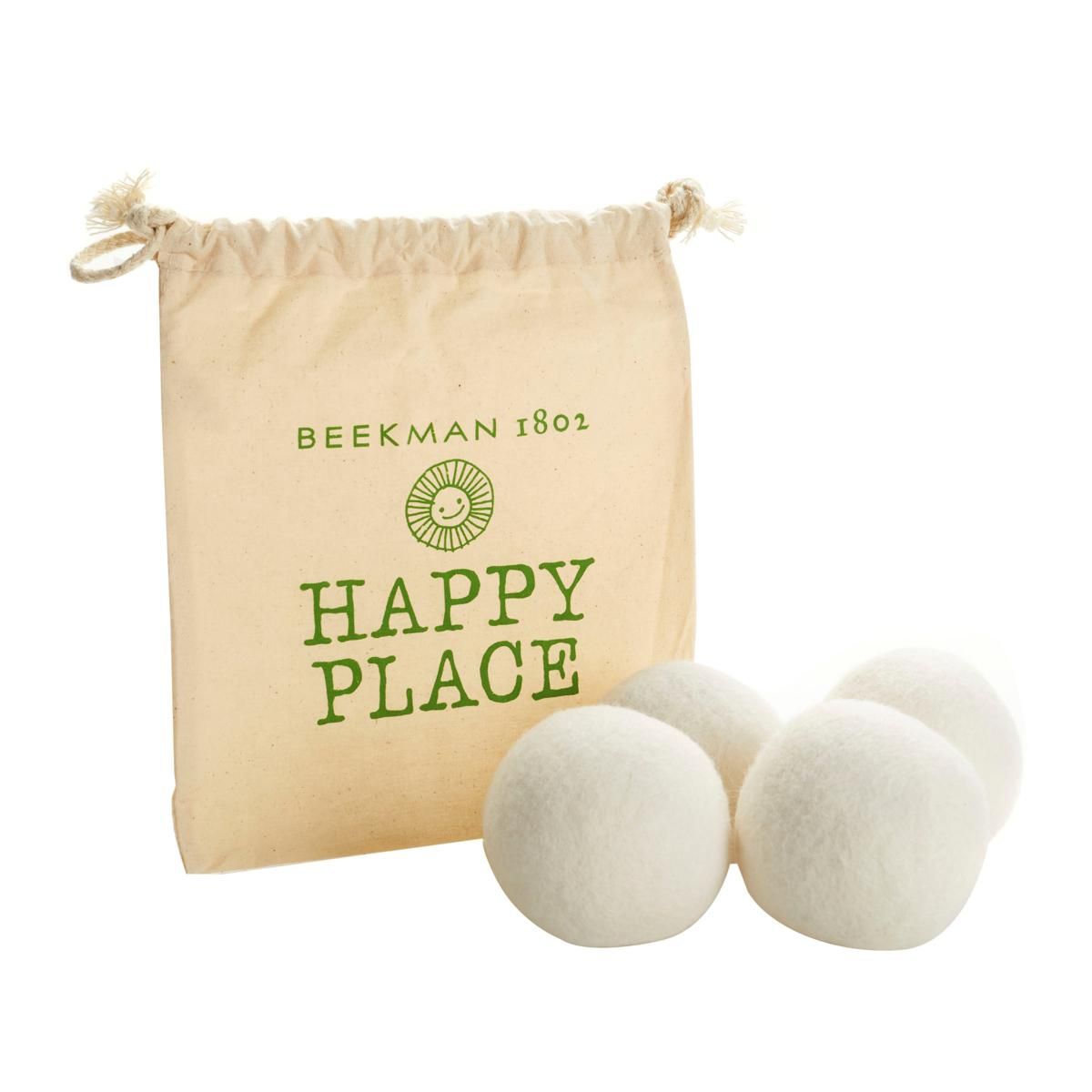 Happy Place Set of 4 Wool Dryer Balls with Storage Bag - 9474873 | HSN | HSN