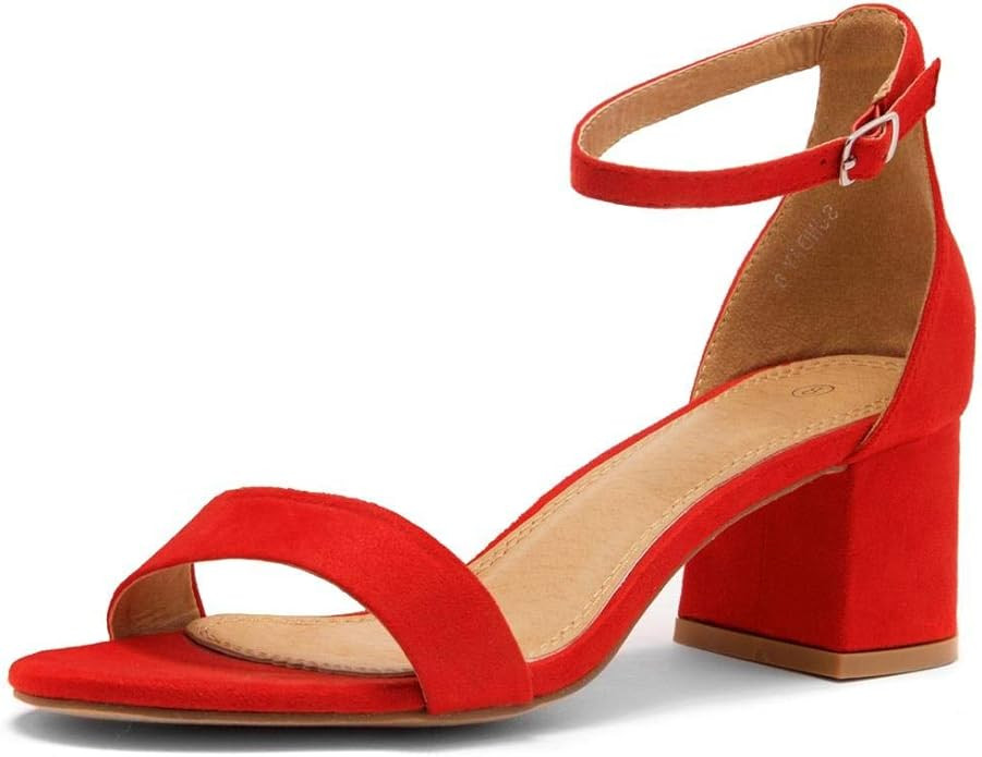 Herstyle Sunday Women's Open Toe Ankle Strap Block Chunky Low Heeled Sandal Comfortable Office Pu... | Amazon (US)