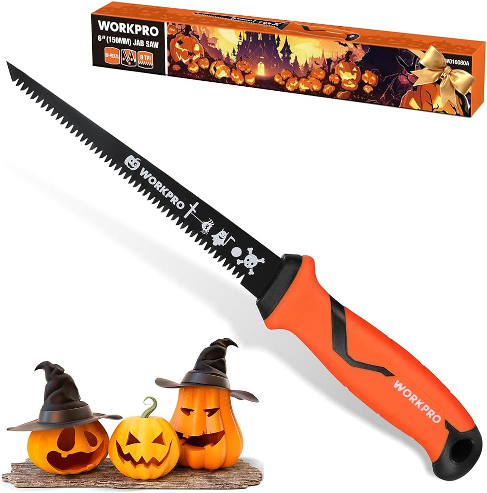 WORKPRO 6-inch Pumpkin Carving Saw&Drywall Saw, Bi-metal Blade Pumpkin Carving knife with Ergonom... | Amazon (US)