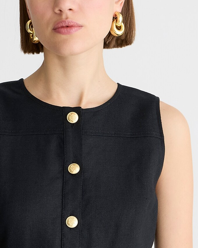 Sleeveless midi dress in stretch linen blend | J. Crew US