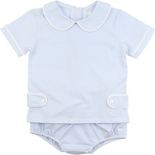 Blue Striped Knit Diaper Set | Cecil and Lou
