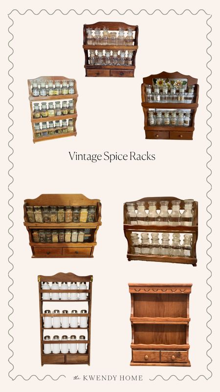A round up of vintage spice racks that is perfect for your cottage core kitchens! I love that some of these also include the spice bottles. 

#LTKhome