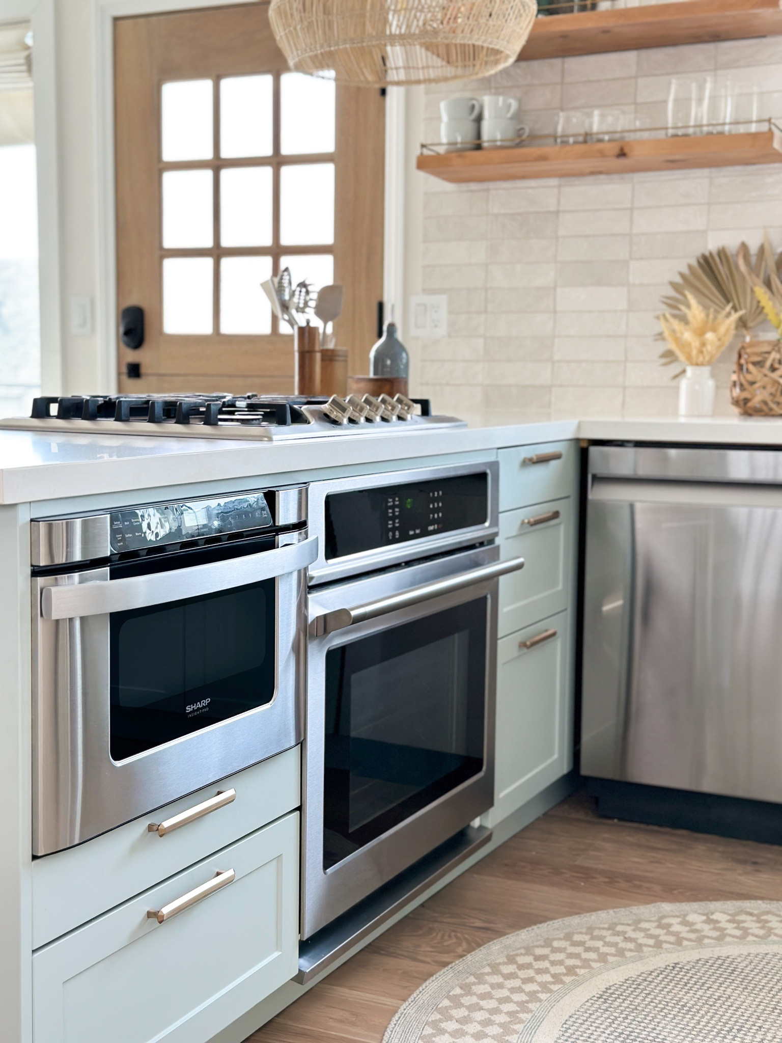 When designing a small kitchen you need all the counter space you can get. Enter the built in microwave drawer. Absolutely in love.