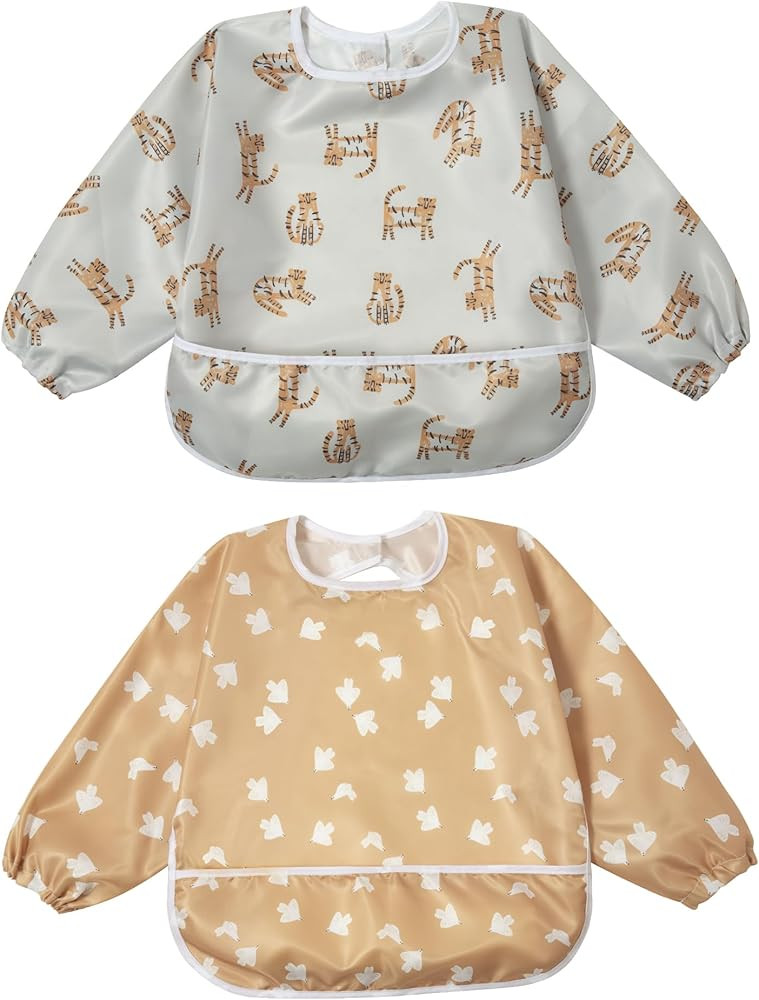 Little Dimsum Baby Bib with Pocket Waterproof Toddler Bibs Infant Feeding Bibs for Boys and Girls... | Amazon (US)
