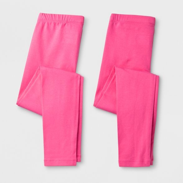 Girls' Solid 2pk  Leggings - Cat & Jack™ Pink | Target