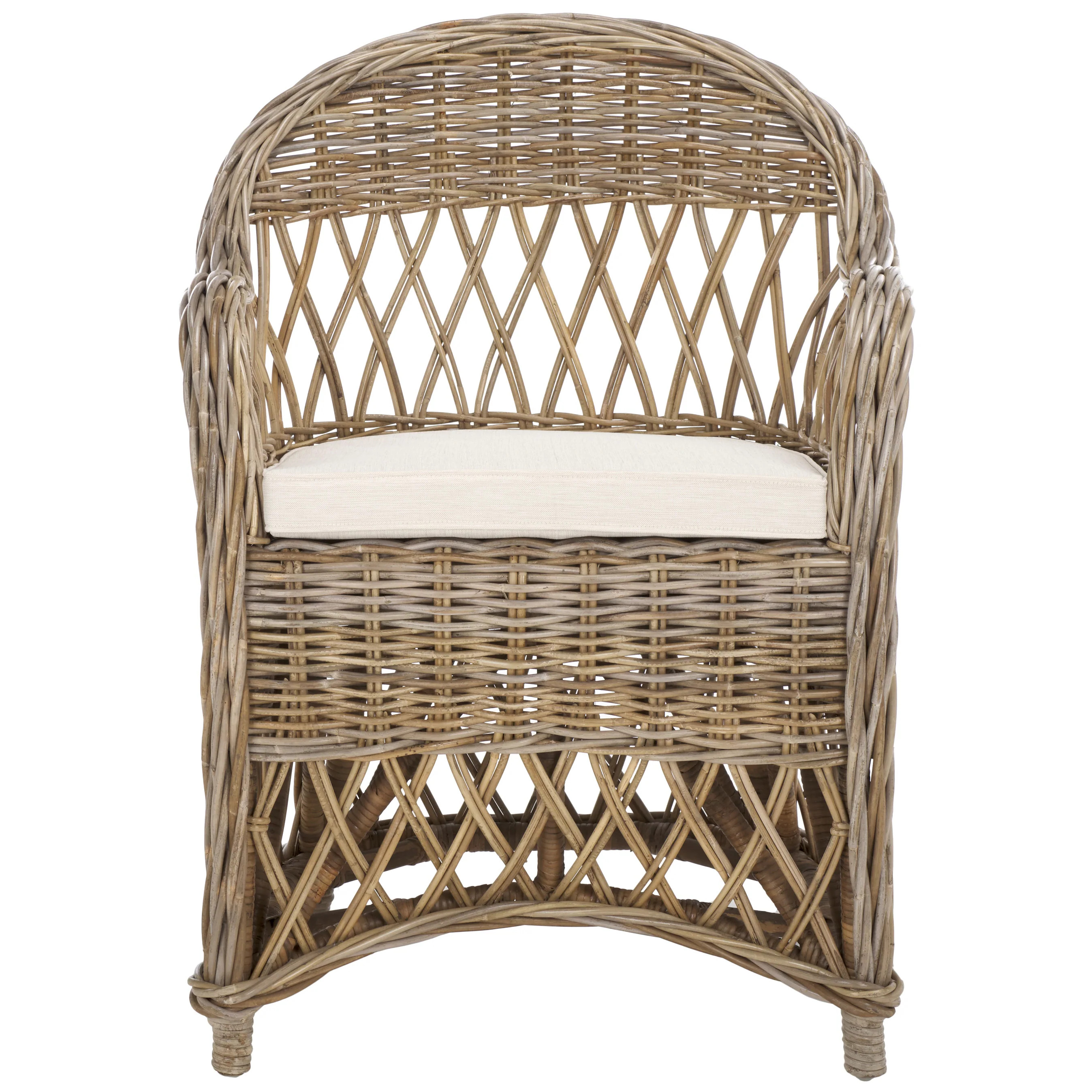 SAFAVIEH Spyrini Natural Rattan Club Chair - 25.5" x 26.5" x 35.5" - 26Wx27Dx36H - On Sale - Over... | Overstock