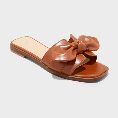 Women's Maple Bow Flat Sandals - A New Day™ | Target