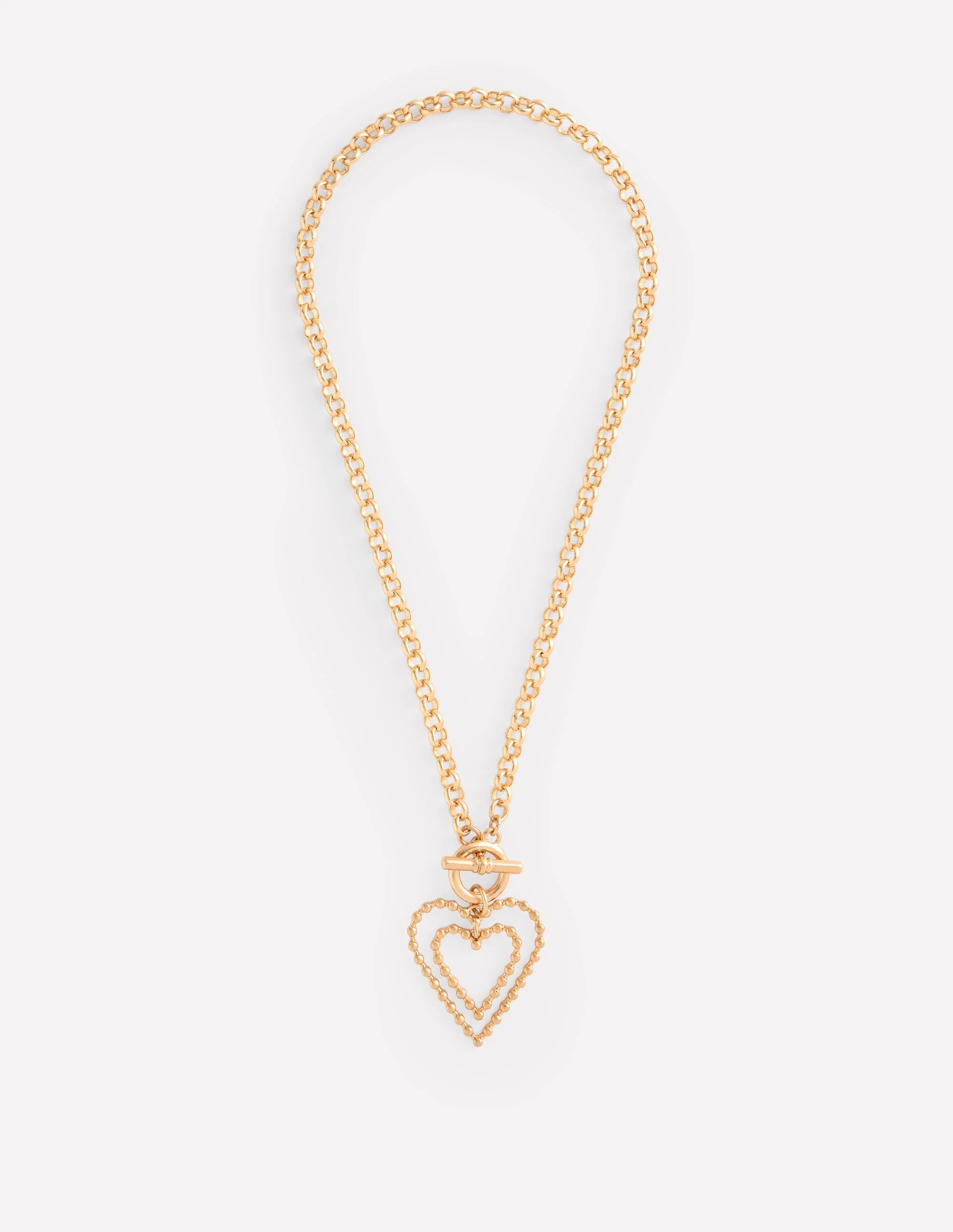 Statement Heart Necklace-Gold | Boden (US)