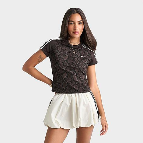 adidas Women's Originals Snakeskin Print Cali T-Shirt in Earth Strata/Aurora Coffee Size: Small | Finish Line (US)
